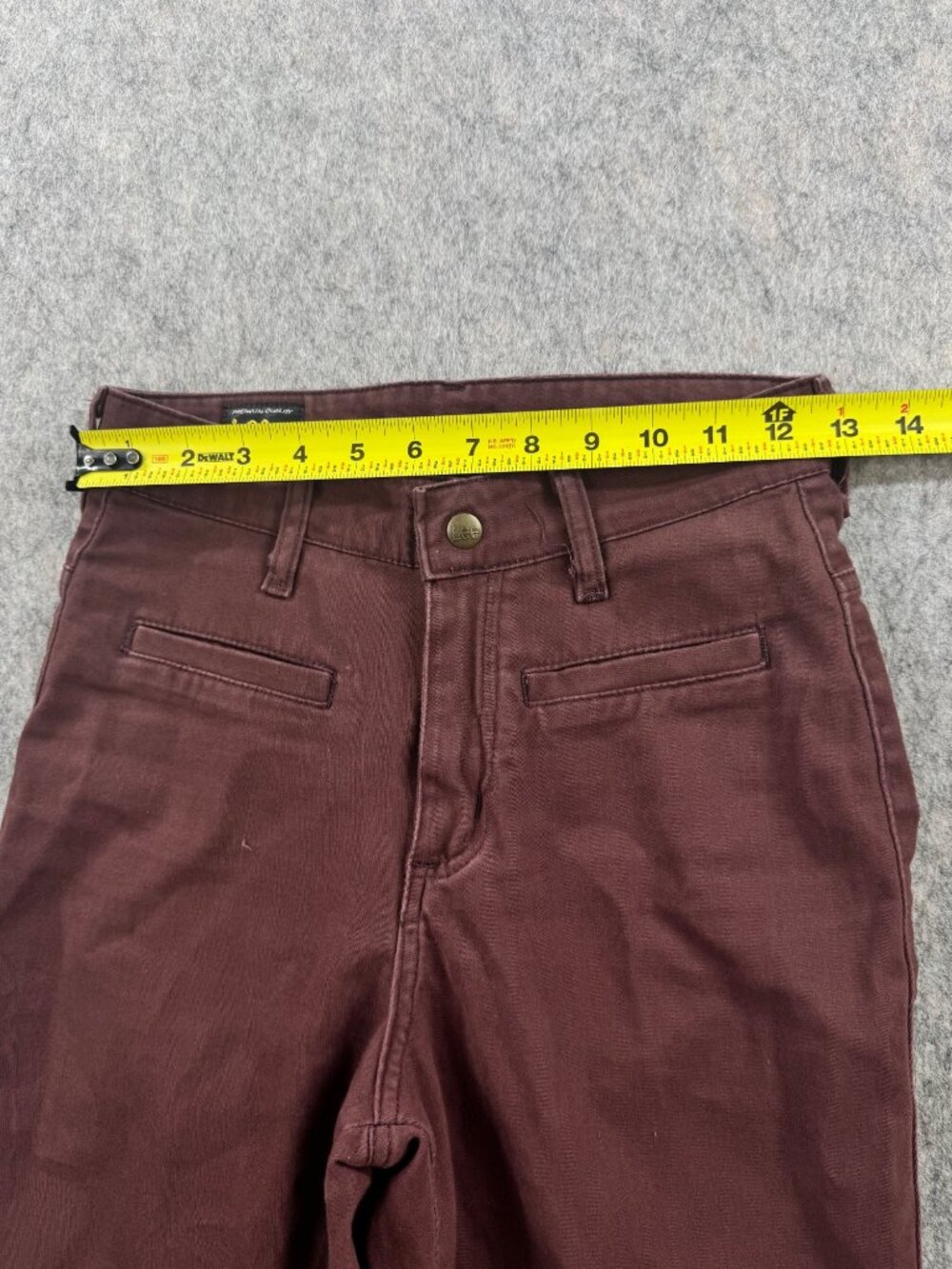 Lee Jeans Womens Welt Pocket Bareback Pants Brown Stretch Straight Leg Sz 28-33 - Picture 6 of 13